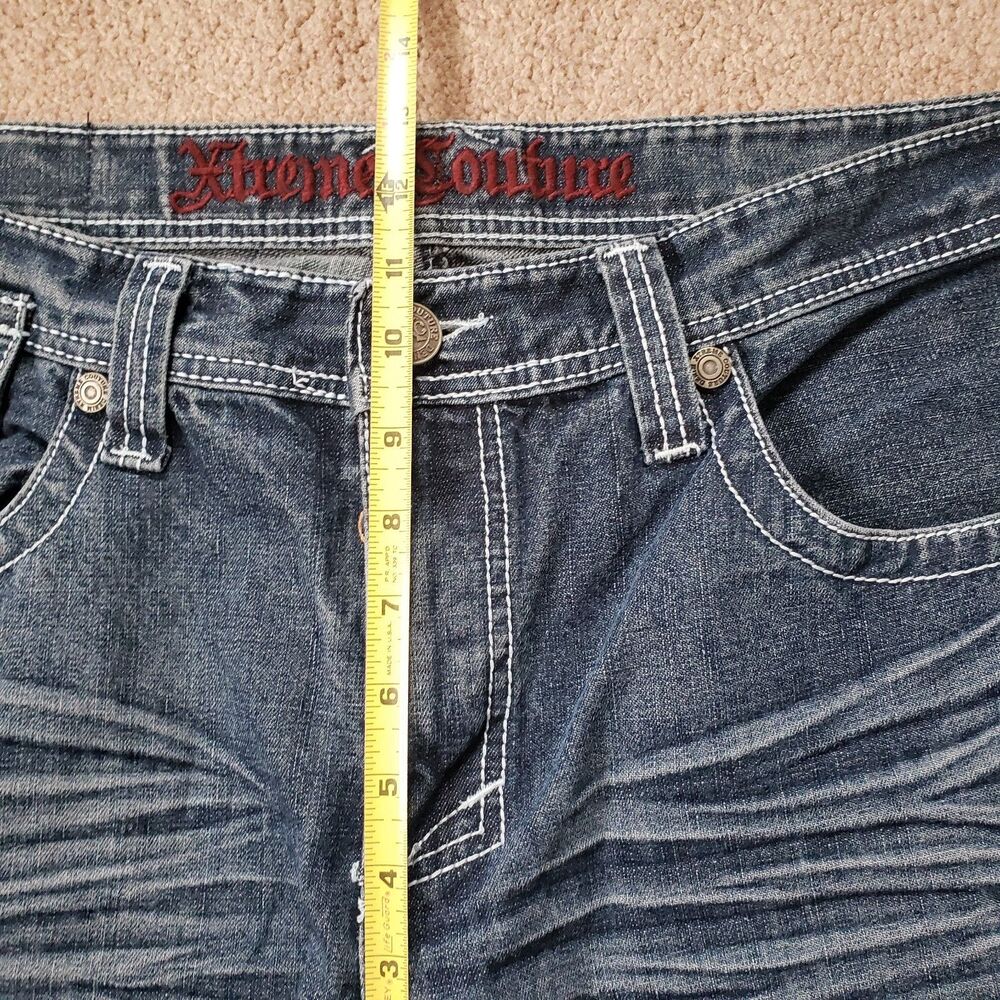 Xtreme Couture Cross Pocket Size 36x32(FITS 37x32) Mens Bootcut Denim Jeans - Picture 11 of 16